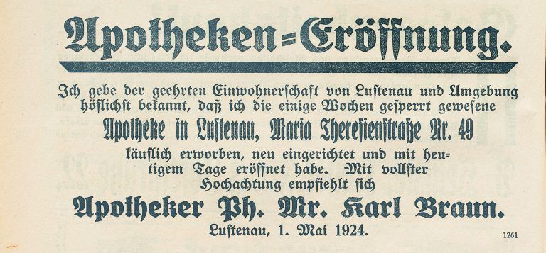 100 Jahre Braun Apotheke