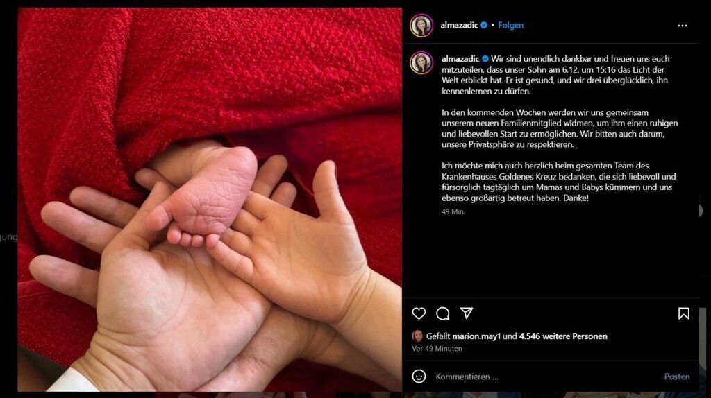 Alma Zadić ist zum zweiten Mal Mama geworden