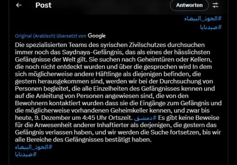 Unklare Lage: Verzweifelte Suche nach Inhaftierten in Saidnaya