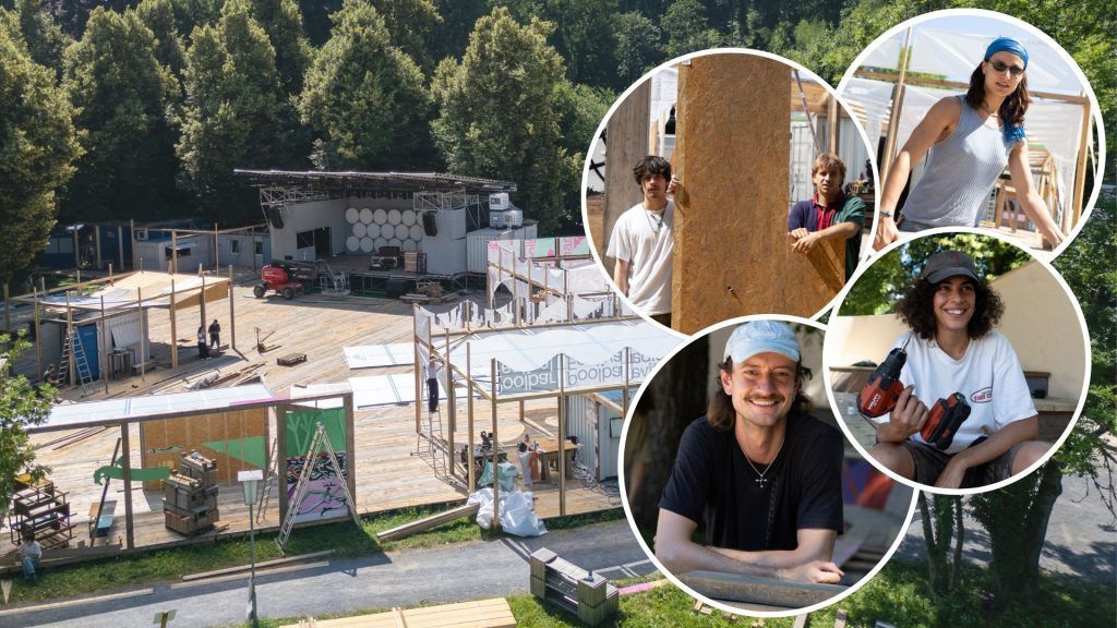 So arbeiten 40 junge Menschen am Aufbau des Poolbar-Festivals