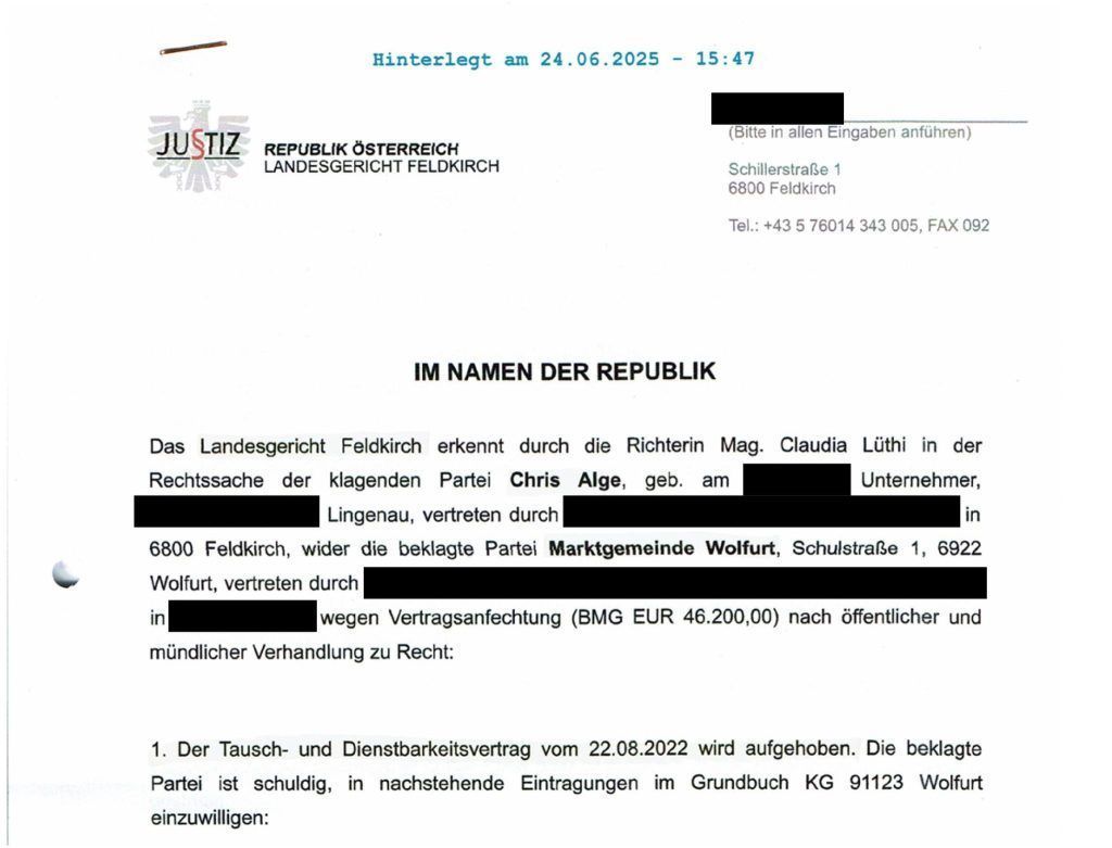 Wolfurt verliert vor Gericht: Gemeinde steht vor hausgemachtem Millionenschaden