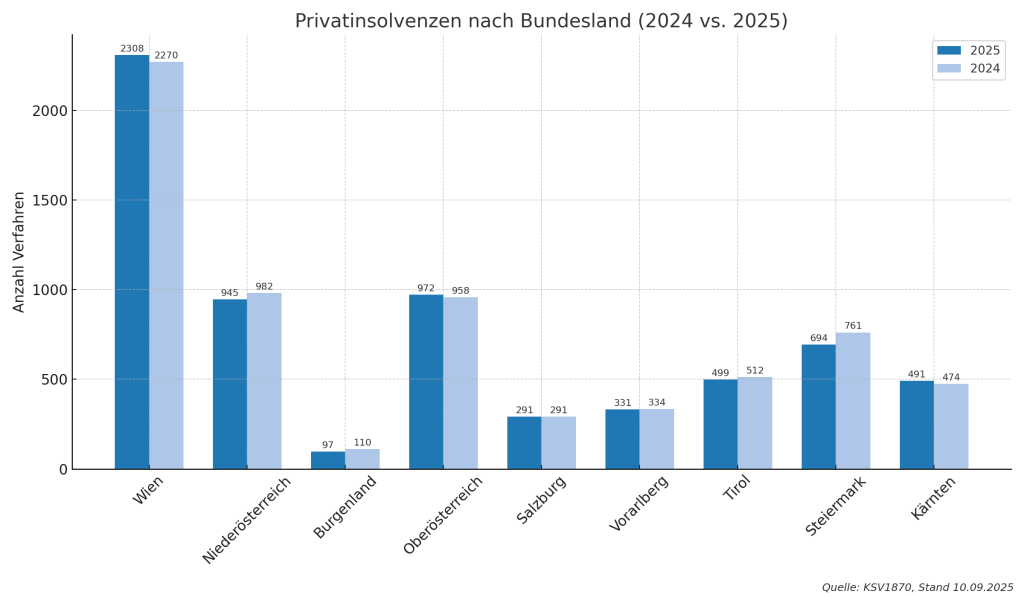 Vorarlbergs Privatkonkurse trotz Teuerung stabil