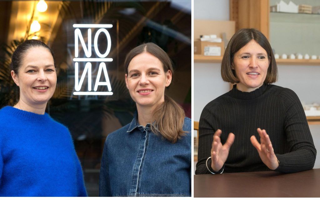 Drei Frauen, die ausgezeichnet bauen