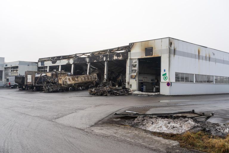 Neue Aufnahmen von der Brandruine in Lustenau