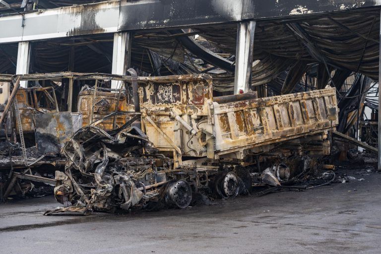 Neue Aufnahmen von der Brandruine in Lustenau