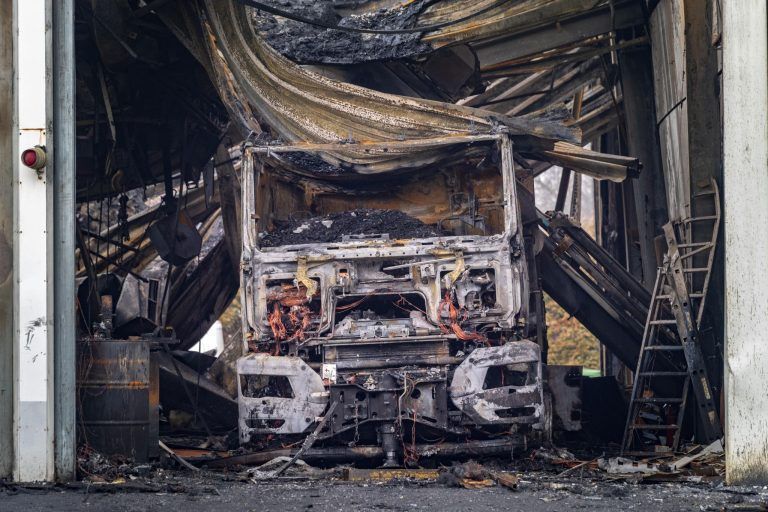 Neue Aufnahmen von der Brandruine in Lustenau
