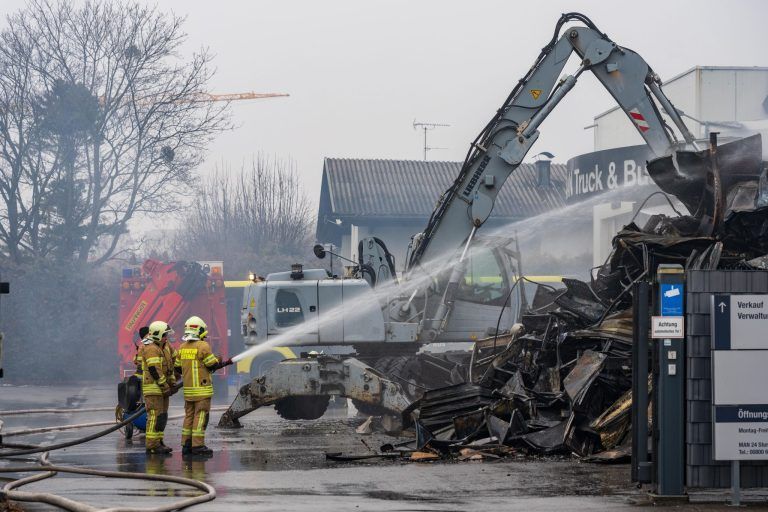 Neue Aufnahmen von der Brandruine in Lustenau