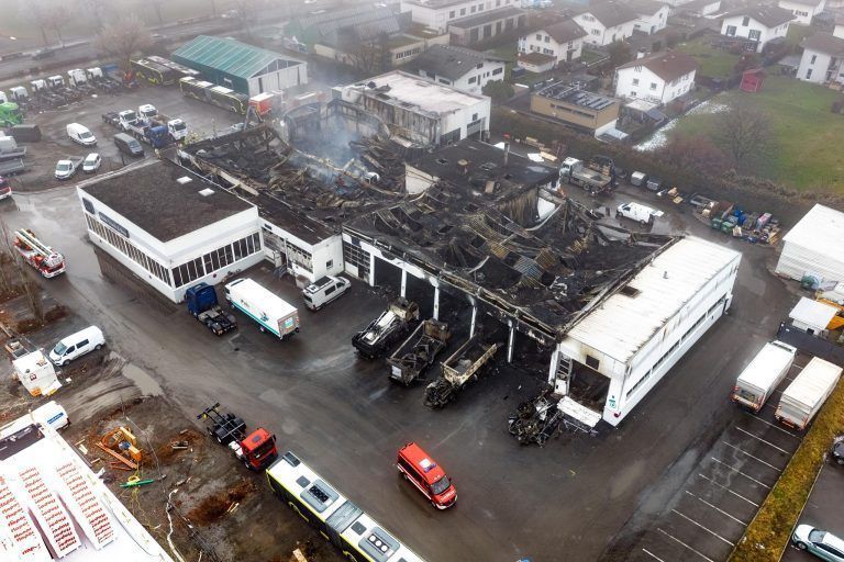 Neue Aufnahmen von der Brandruine in Lustenau