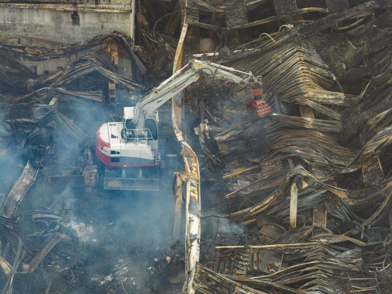 Neue Aufnahmen von der Brandruine in Lustenau