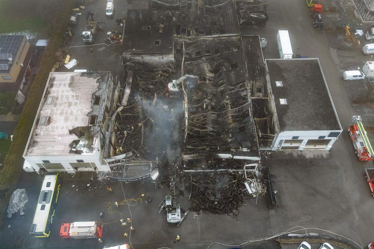 Neue Aufnahmen von der Brandruine in Lustenau