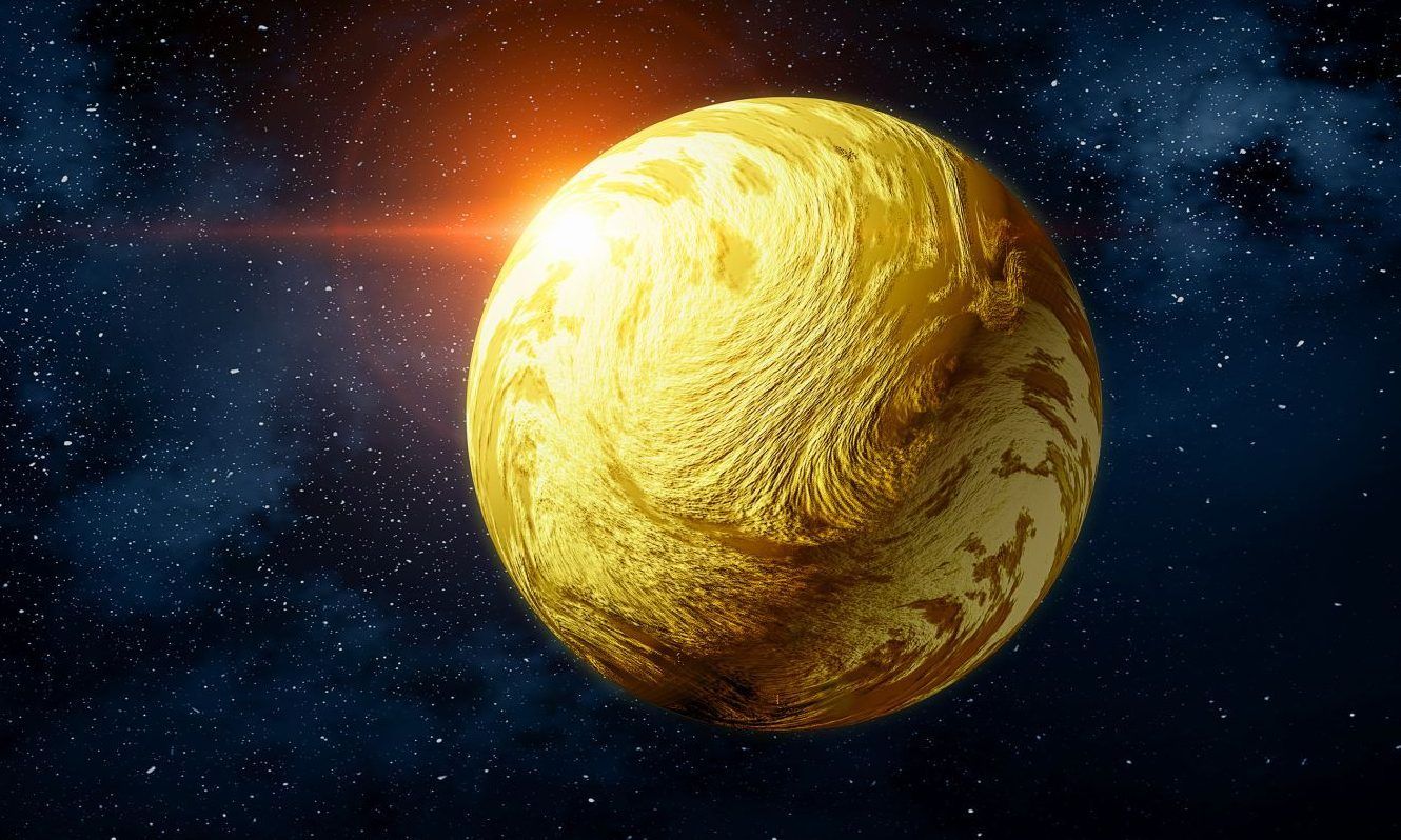 Planet Merkur in der Abenddämmerung