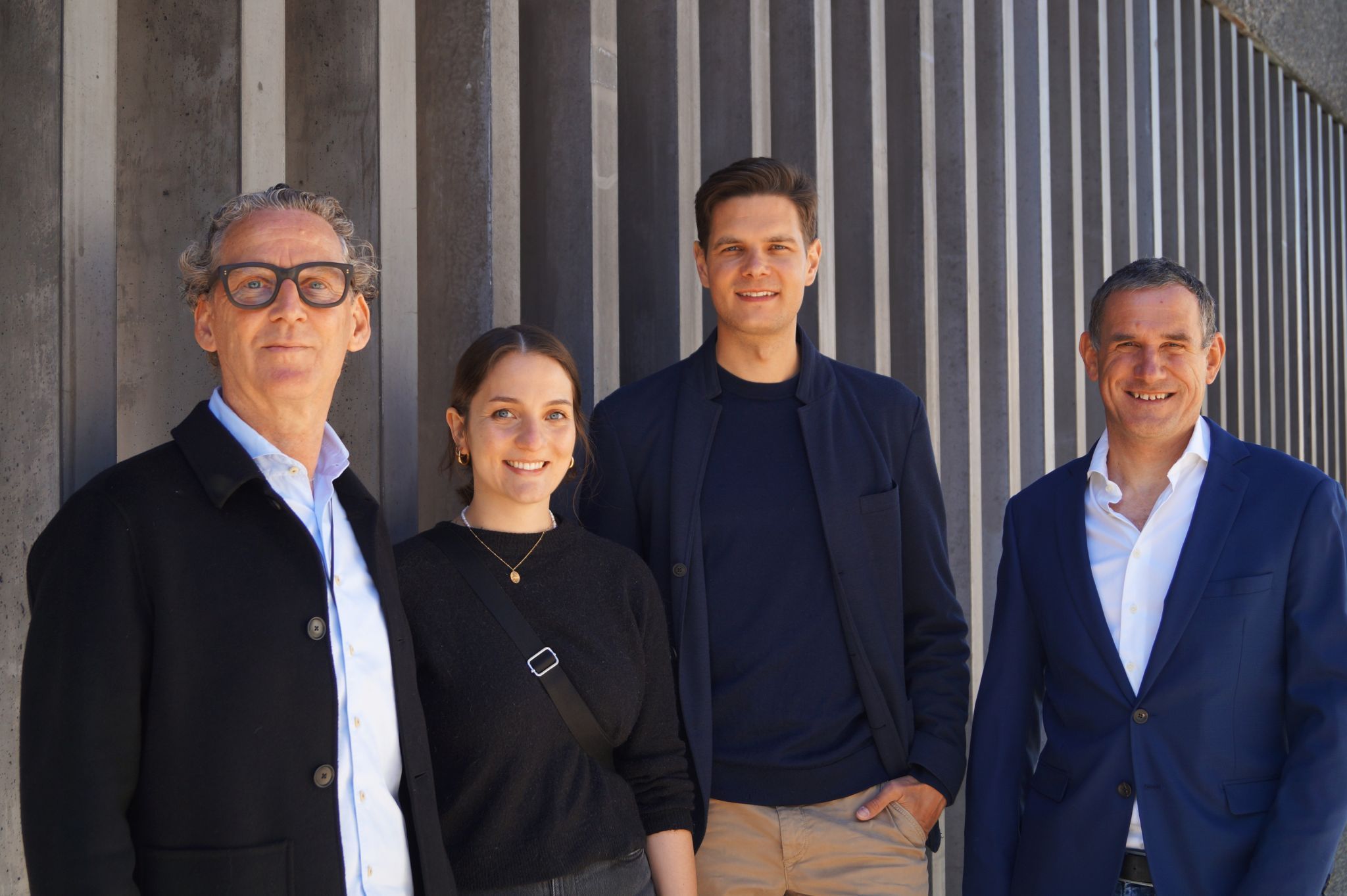 Die verantwortlichen Architekten Anton Nachbaur, Lea Stegherr, Oliver King und Projektleiter Martin Ladinger