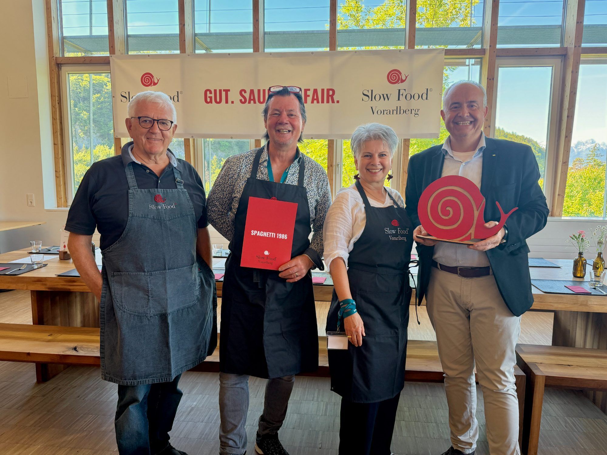 Slow Food Fans: Franz Abbrederis, Wolfgang Ponier, Brigitte Plemel, Manfred Böhmdorfer