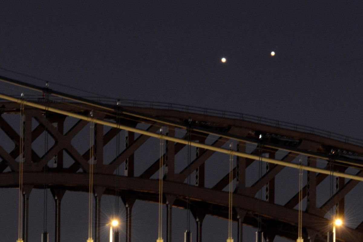 Rendezvous von Venus und Jupiter am Abendhimmel