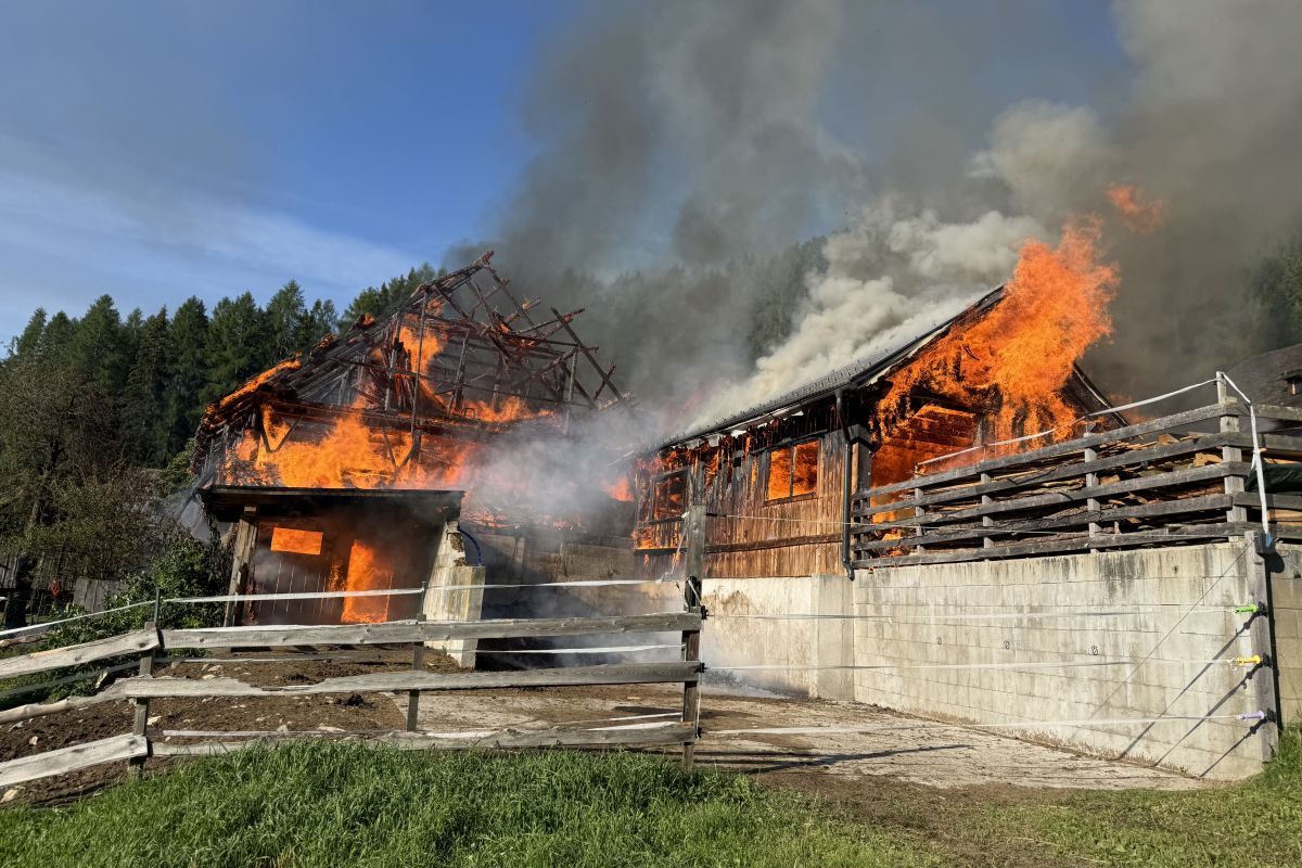 Stall in Kärnten in Brand geraten