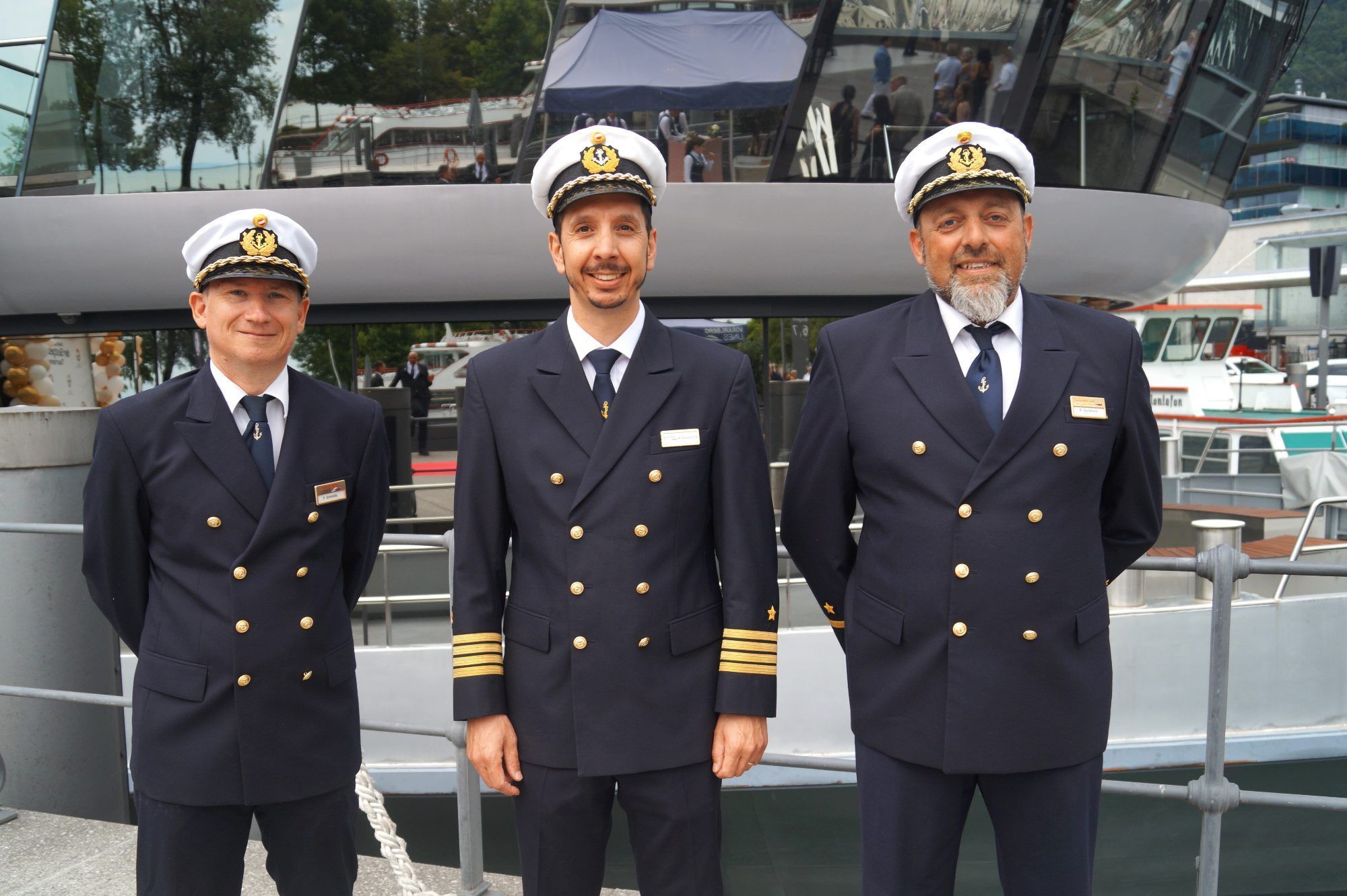 Patrick Schmidle, Kapitän Moritz Nesensohn und Matrose Raffaele Senatore.