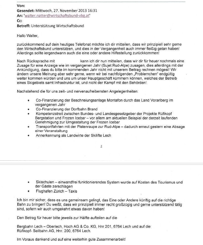 "Sofern wir umgekehrt auch etwas davon haben": Die brisanten Passagen der Wirtschaftsbund- Emails