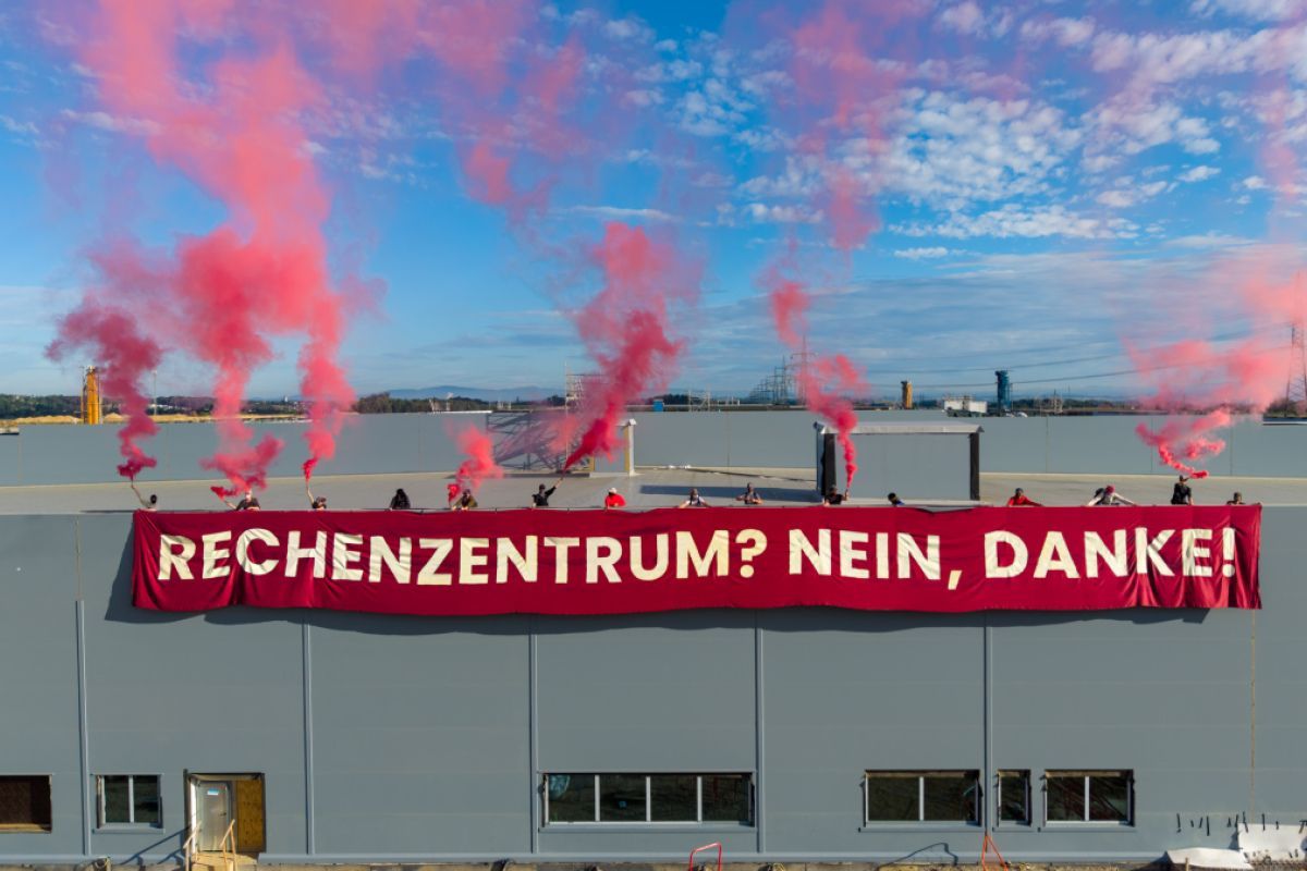 Protestaktion gegen Google-Rechenzentrum in Oberösterreich