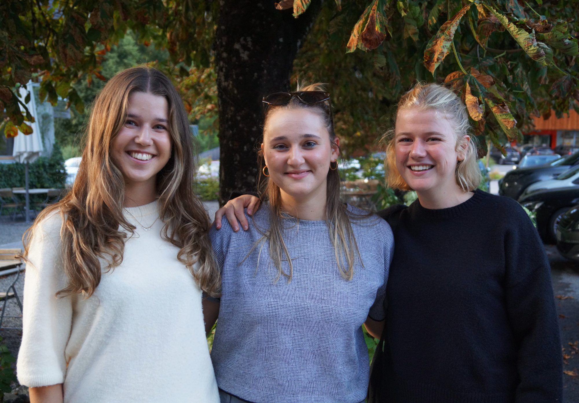Marie Moosbrugger, Nora Drissner und Nina Moosbrugger freuten sich auf den gemeinsamen Abend