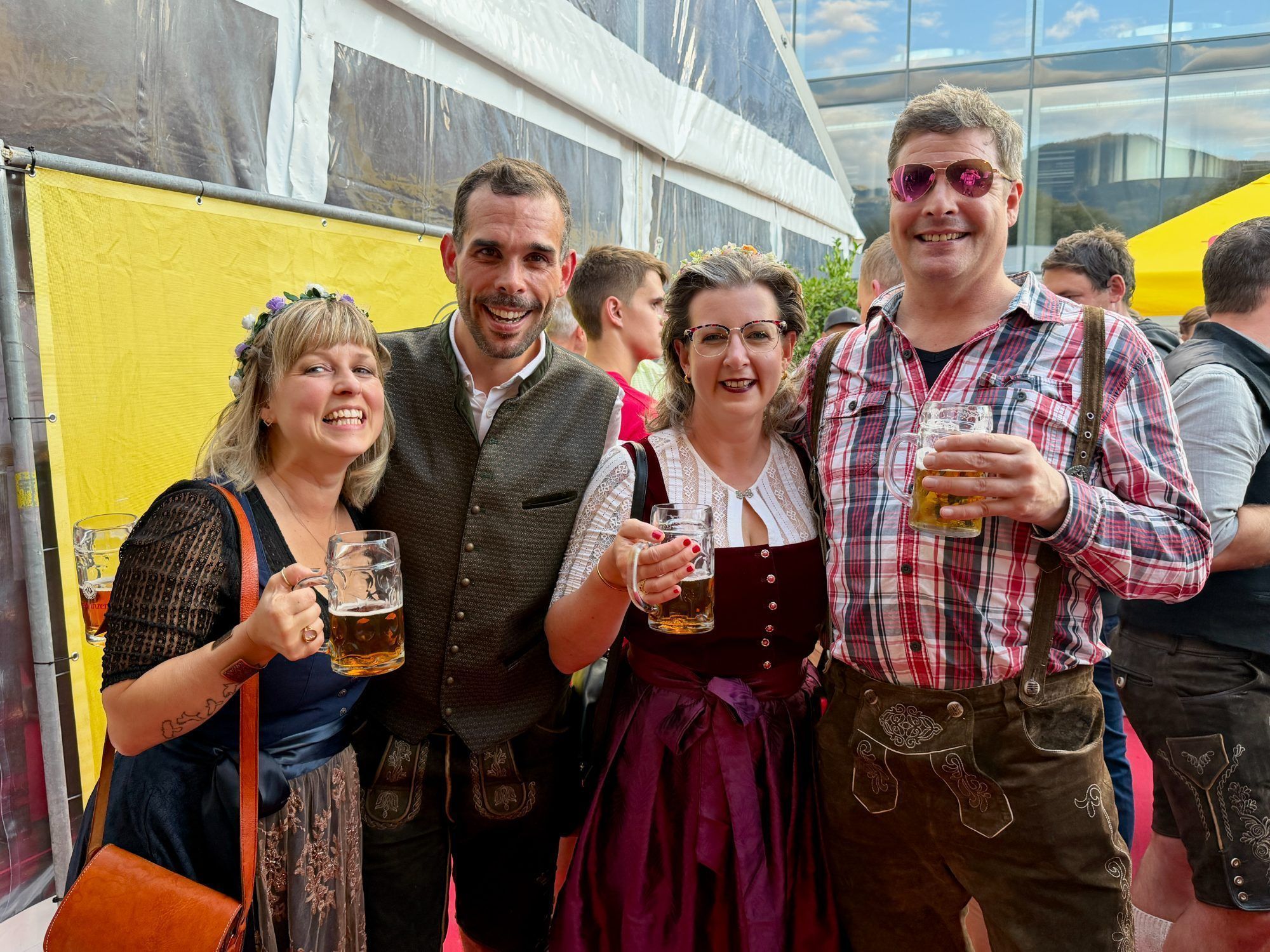 Beste Stimmung: Barbara, Martin, Katharina und Nick