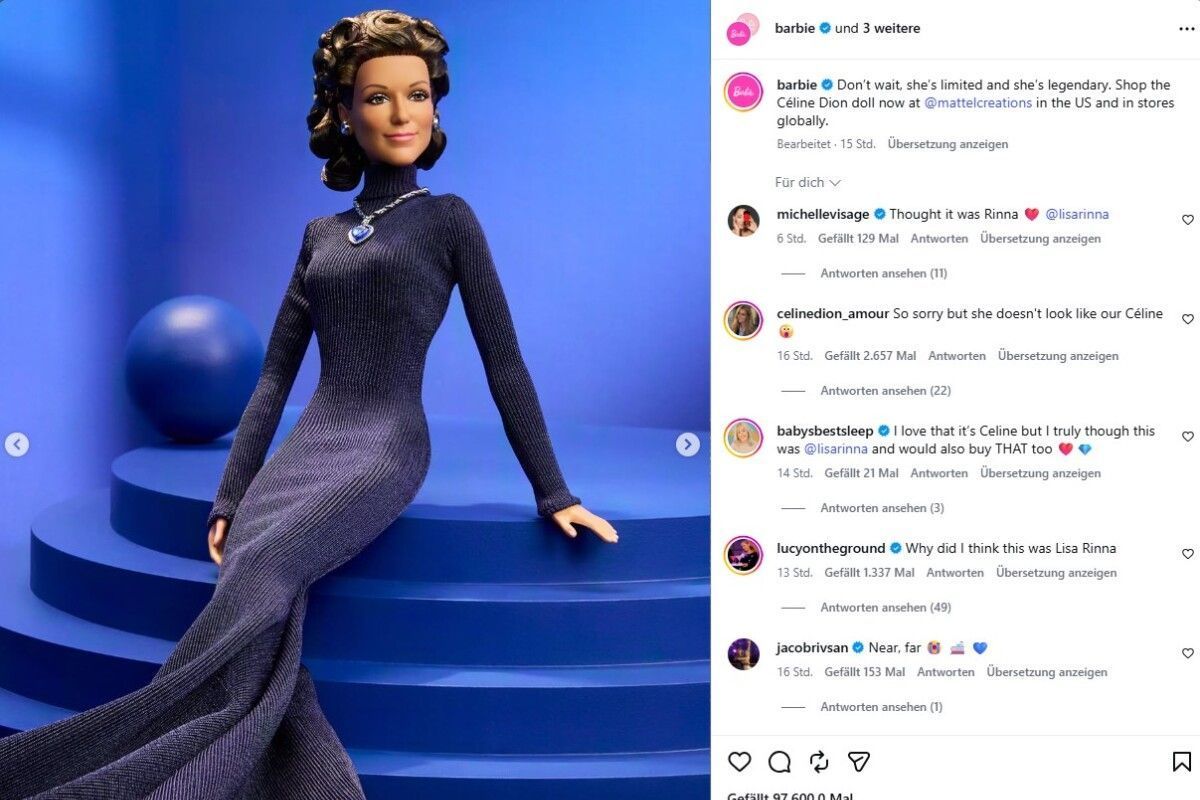 Celine Dion bekam eigene Barbie Puppe von Mattel