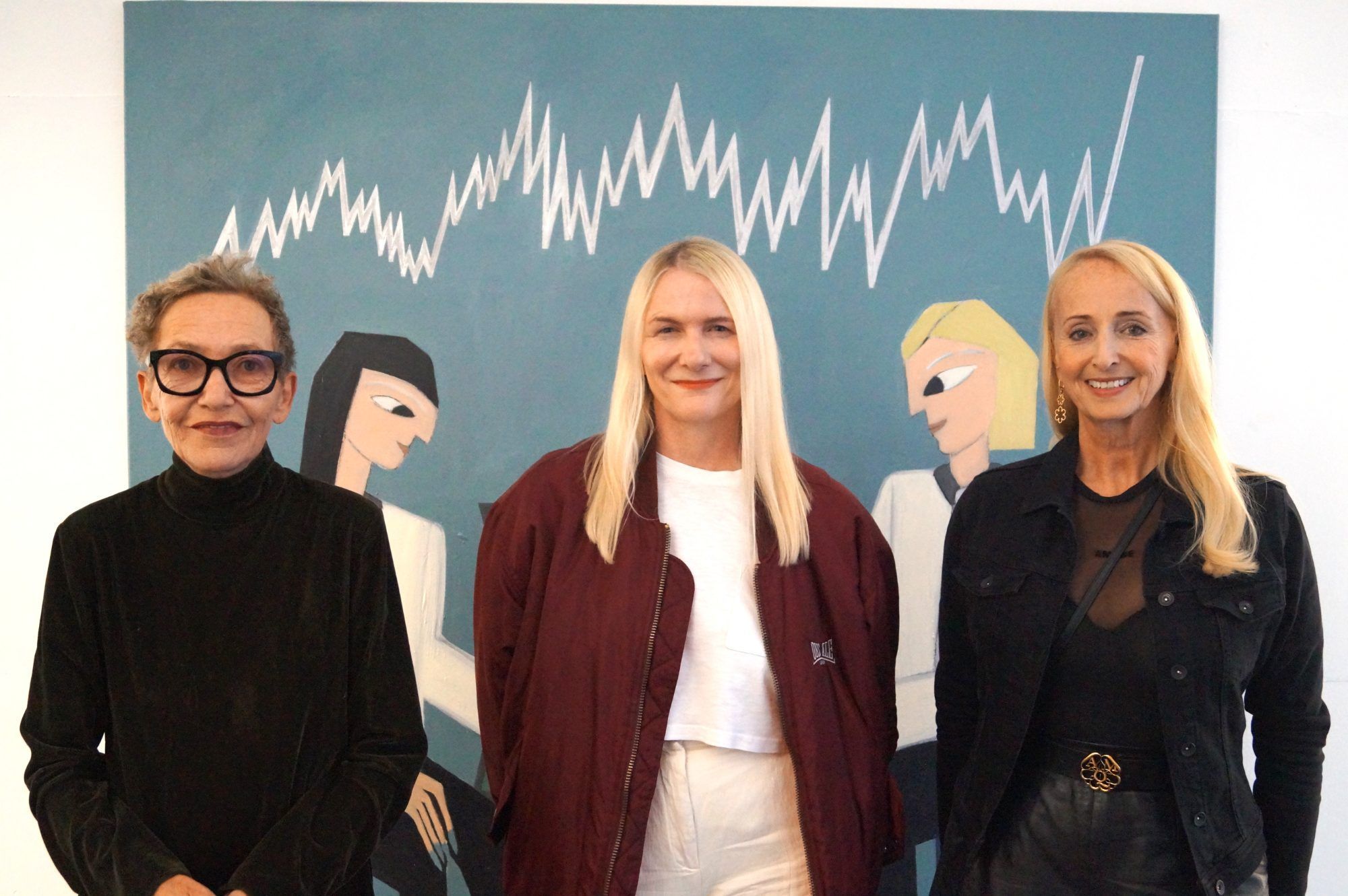Galeristin Silvia Janschek, Künstlerin Katja Berger und Autorin Eva Engel